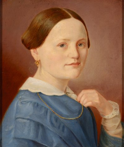 Portrait of a Lady with a Necklace and a Light Dress by Hermann Eduard Hartmann